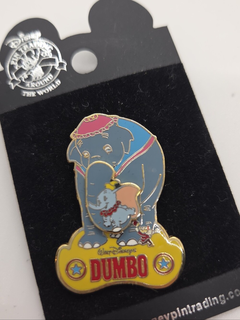 RARE SWINGING TRUNK Movement Dumbo & Mrs Jumbo Vintage Disney Pin
